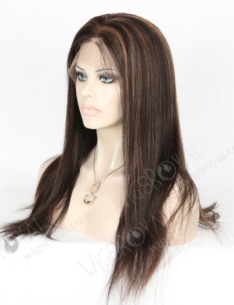 In Stock Brazilian Virgin Hair 18" Light Yaki 1b/30# Highlights Full Lace Wig FLW-04221