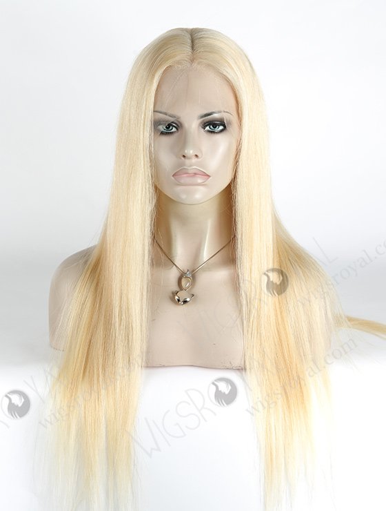 In Stock Indian Remy Hair 22" Straight 613# Color Full Lace Wig FLW-01853