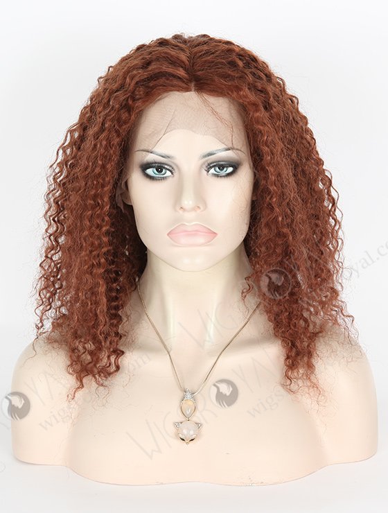 In Stock Chinese Virgin Hair 16" Kinky Curl 33# Color Full Lace Wig FLW-07333