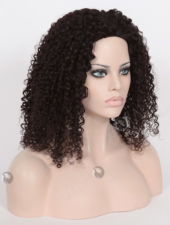 In Stock Brazilian Virgin Hair 18" Tight Curl 10mm Natural Color Full Lace Glueless Wig GL-04042-6558