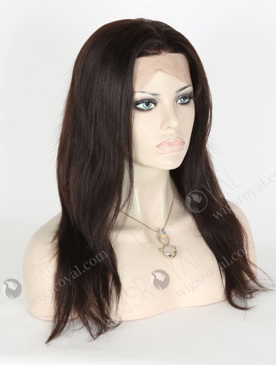 In Stock Indian Remy Hair 14" Light Yaki 1b# Color Lace Front Wig SLF-01046-6836