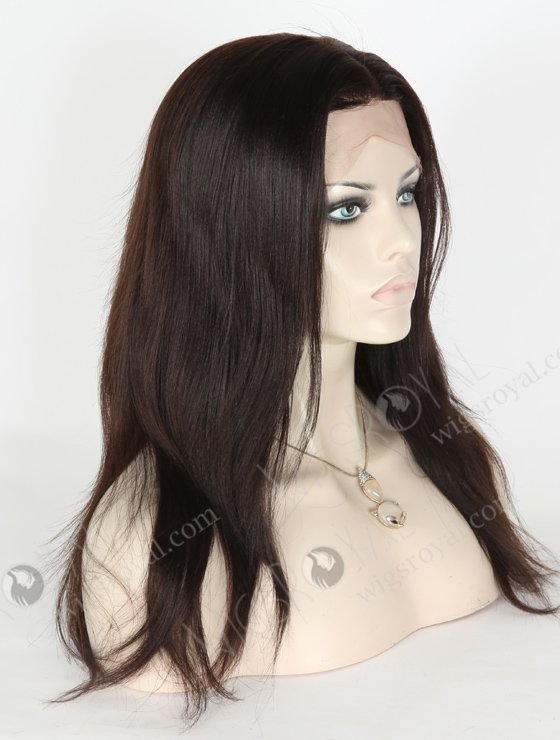 In Stock Indian Remy Hair 14" Light Yaki 1b# Color Lace Front Wig SLF-01046-6837