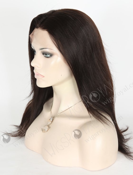 In Stock Indian Remy Hair 14" Light Yaki 1b# Color Lace Front Wig SLF-01046-6840