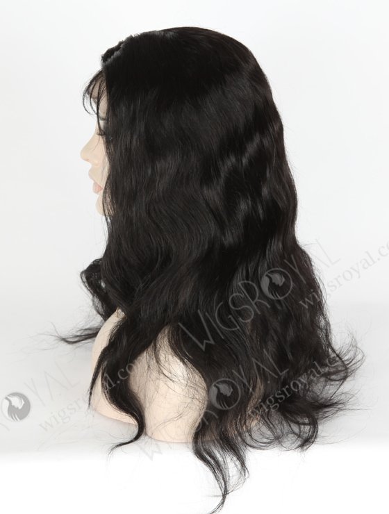 In Stock Indian Remy Hair 18" Natural Wave 1# Color Lace Front Wig SLF-01043-6804