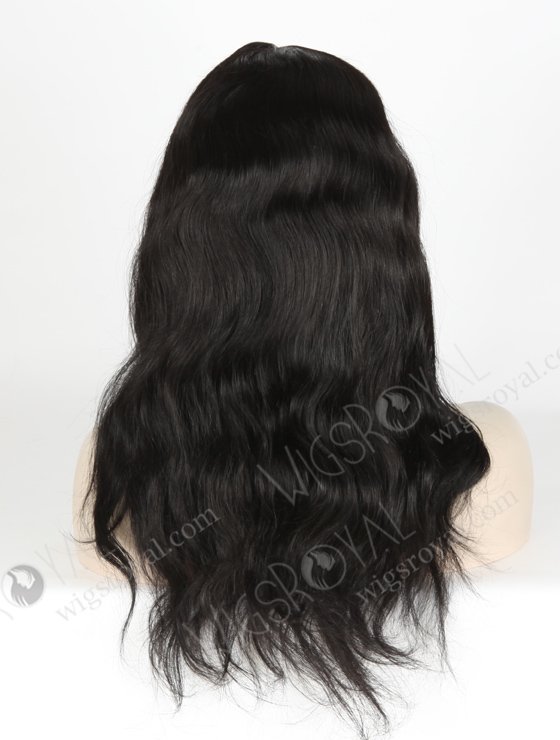 In Stock Indian Remy Hair 18" Natural Wave 1# Color Lace Front Wig SLF-01043-6805