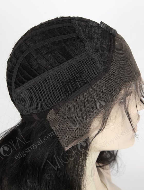 In Stock Indian Remy Hair 18" Natural Wave 1# Color Lace Front Wig SLF-01043-6807