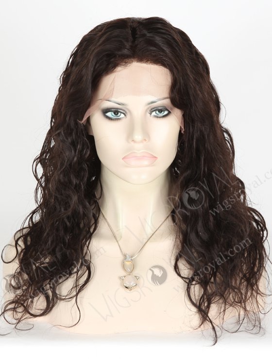 In Stock Indian Remy Hair 18" Very Wavy 25mm 1b# Color Lace Front Wig SLF-01045-6827