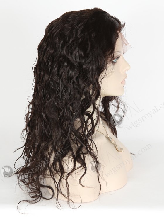 In Stock Indian Remy Hair 18" Very Wavy 25mm 1b# Color Lace Front Wig SLF-01045-6824