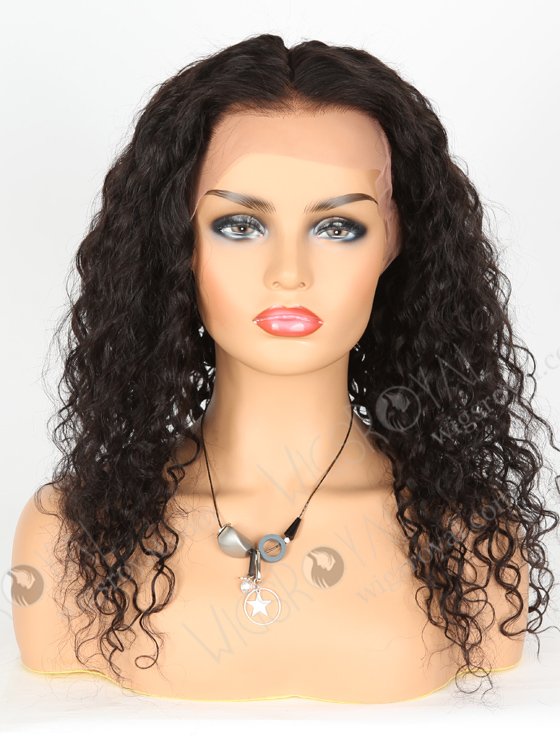In Stock Indian Remy Hair 18" Curly 15mm Natural Color Lace Front Wig SLF-01246