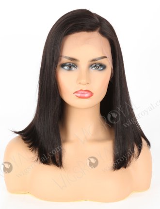  Click   Click  In Stock Indian Remy Hair 12" BOB+YAKI Color #1b Lace Front Wig MLF-01011
