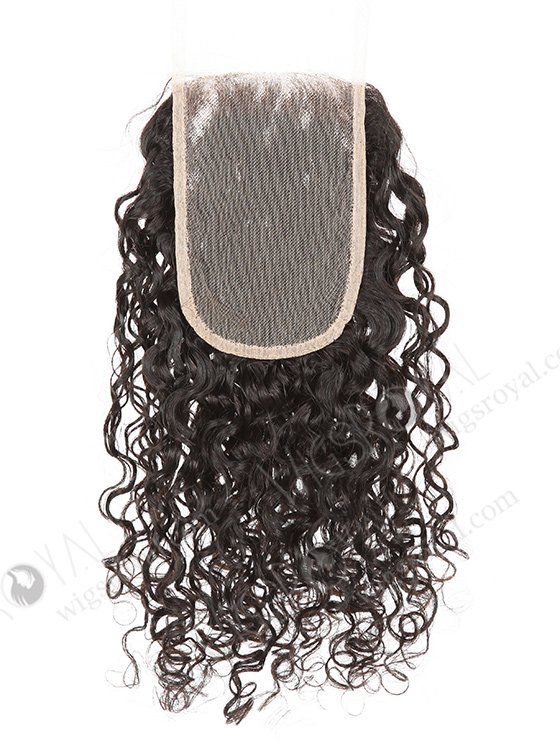 In Stock Indian Remy Hair 14" Loose Pixie Curl Natural Color Top Closure STC-391-6915
