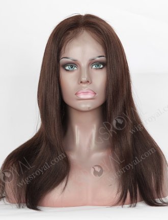 In Stock Indian Remy Hair 18" Light Yaki 2/3# Evenly Blended Color Full Lace Wig FLW-01466