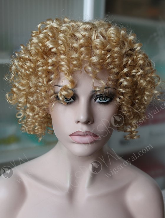 Brazilian Hair Blonde Curly Silk Top Wig WR-ST-036-6963
