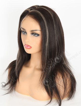 Full Lace Human Hair Wigs For Black Women Indian Remy Hair 16" Light Yaki 1b/27# highlights Color FLW-01330