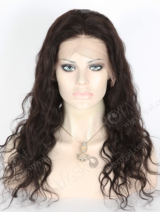 Indian Remy Hair 18" Natural Wavy Full Lace Human Hair Wig Natural Color FLW-01362