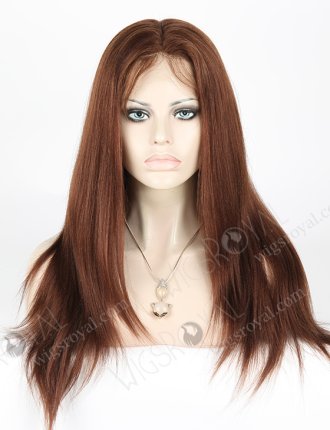 In Stock Indian Remy Hair 18" Yaki 4# Color Full Lace Wig FLW-01449