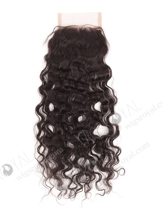 In Stock Indian Remy Hair 16" Natural Curly Natural Color Top Closure STC-277-7546
