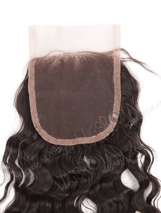 In Stock Indian Remy Hair 16" Natural Curly Natural Color Top Closure STC-277-7550