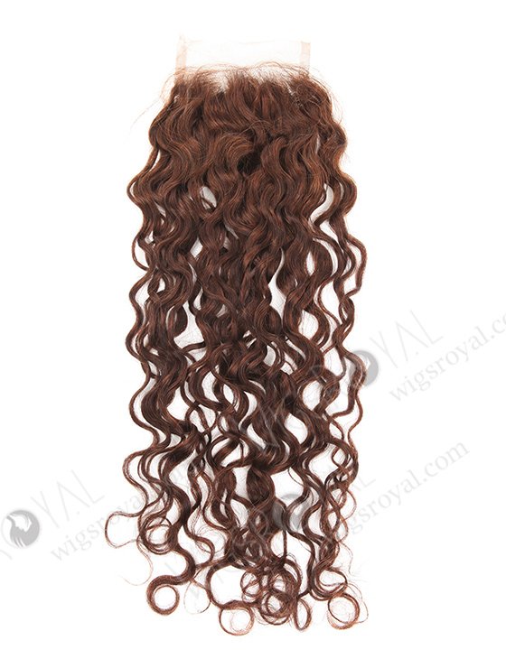 In Stock Indian Remy Hair 18" Natural Curly Color #4 Top Closure STC-366-7554