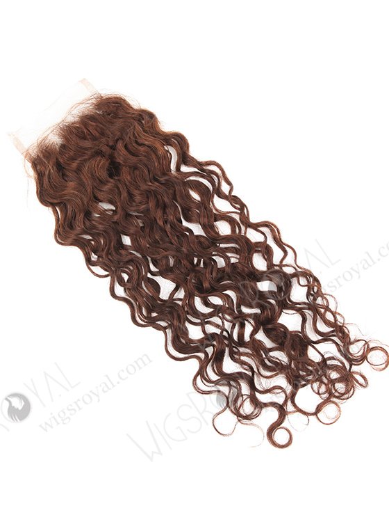 In Stock Indian Remy Hair 18" Natural Curly Color #4 Top Closure STC-366-7553