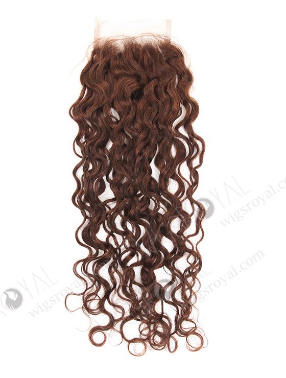 In Stock Indian Remy Hair 18" Natural Curly Color #4 Top Closure STC-366-7555