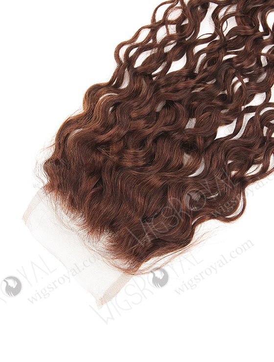 In Stock Indian Remy Hair 18" Natural Curly Color #4 Top Closure STC-366-7556