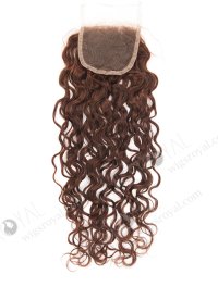 In Stock Indian Remy Hair 18" Natural Curly Color #4 Top Closure STC-366