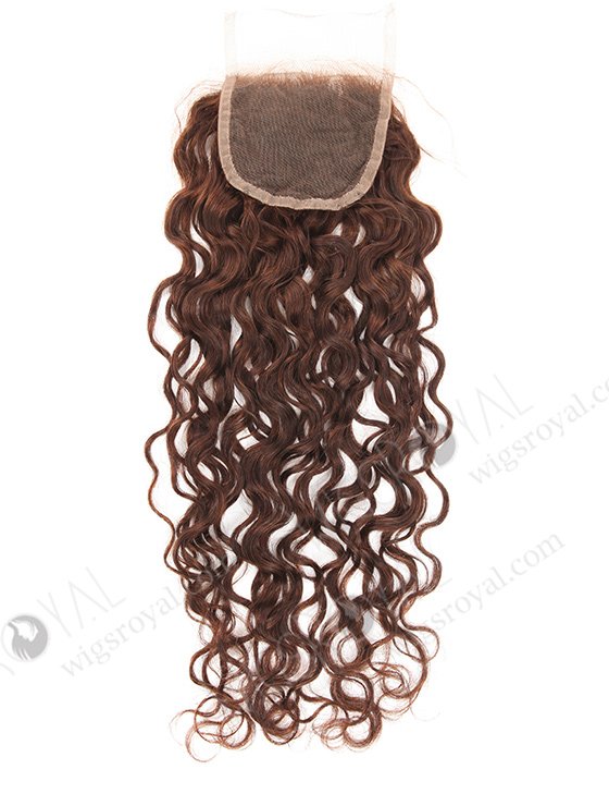 In Stock Indian Remy Hair 18" Natural Curly Color #4 Top Closure STC-366-7558
