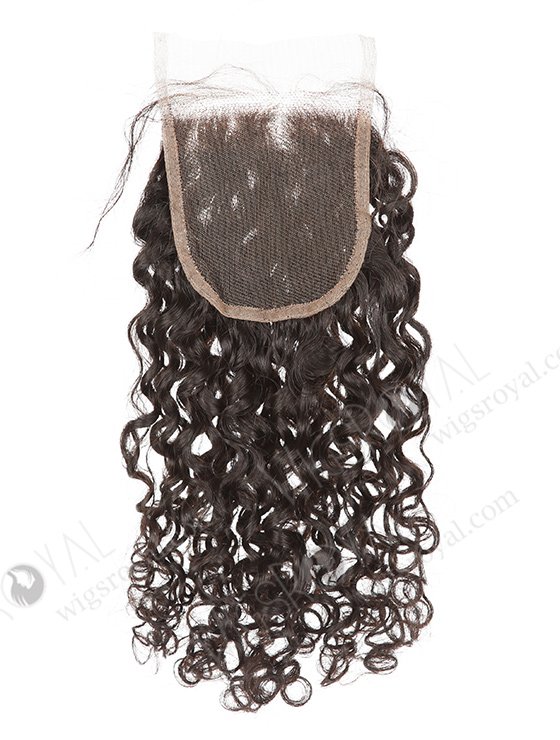 In Stock Indian Remy Hair 16" Loose Pixie Curl Natural Color Top Closure STC-385-7561