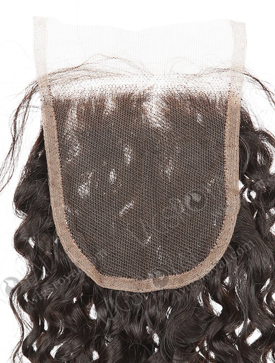 In Stock Indian Remy Hair 16" Loose Pixie Curl Natural Color Top Closure STC-385-7562