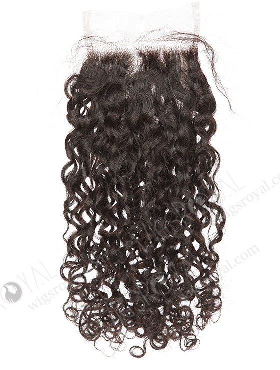 In Stock Indian Remy Hair 16" Loose Pixie Curl Natural Color Top Closure STC-385-7563