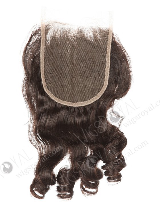 In Stock Indian Remy Hair 16" Big Curl Natural Color Top Closure STC-384-7580