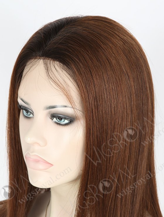 Dark Roots Medium Length Human Hair Wig WR-GR-007-7959
