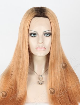 The Special Top Mesh 18'' Mongolian Virgin T3#/12# Straight Silk Top Full Lace Wig WR-ST-045