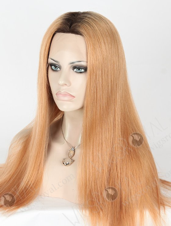 The Special Top Mesh 18'' Mongolian Virgin T3#/12# Straight Silk Top Full Lace Wig WR-ST-045-7705