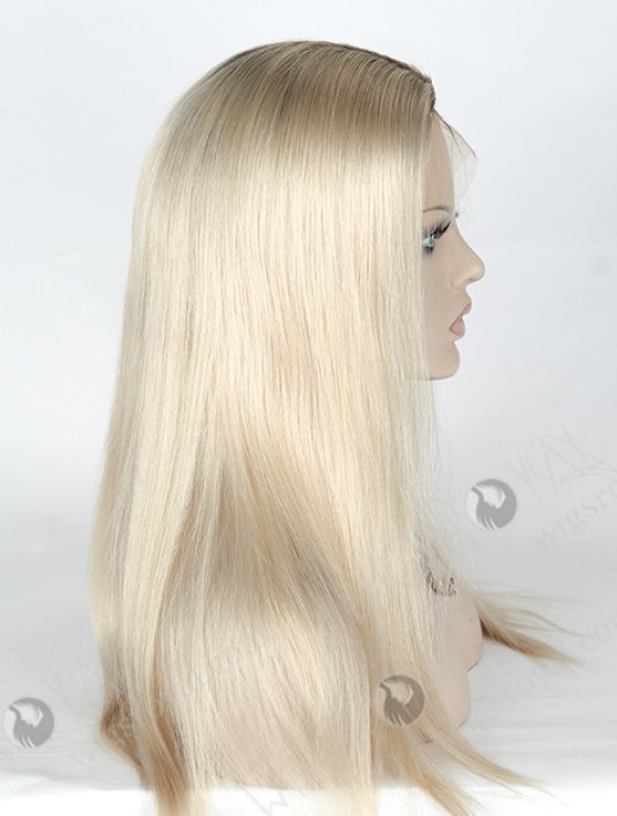 The Best Quality T9#/White Color 18'' European Virgin Straight Silk Top Full Lace Wig WR-ST-051-7787