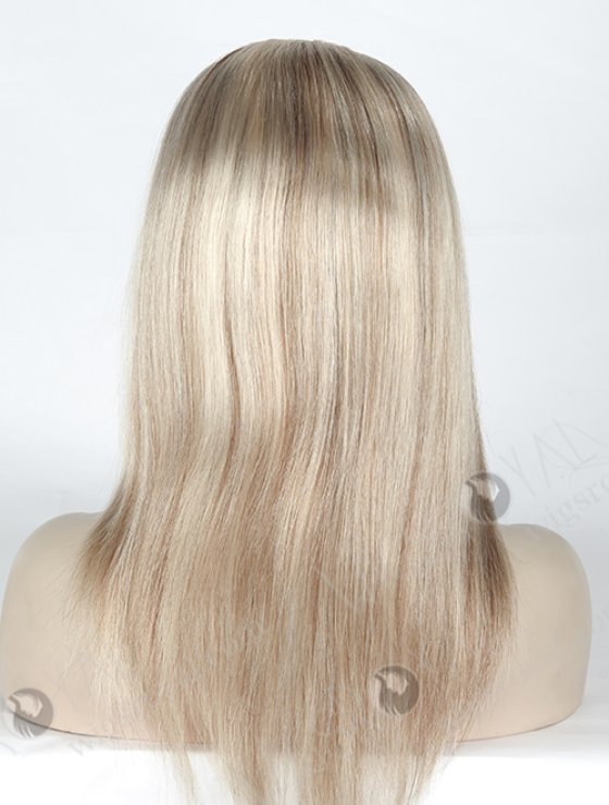 Beautiful Highlight White Color 14'' European Virgin Straight Silk Top Full Lace Wig WR-ST-050-7761