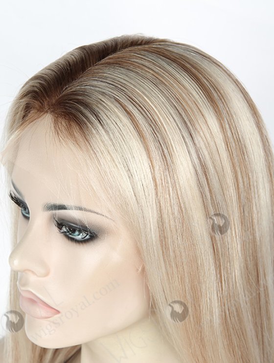 Beautiful Highlight White Color 14'' European Virgin Straight Silk Top Full Lace Wig WR-ST-050-7766