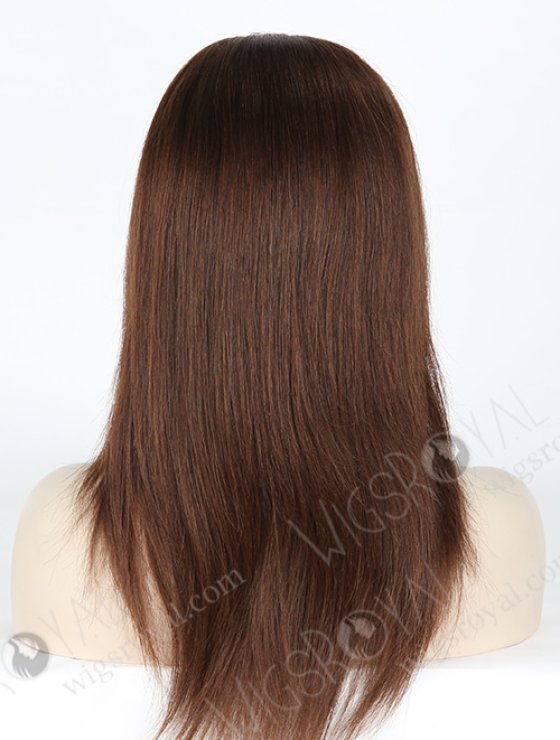 Straight Dark Brown Hair With light Brown Highlights Human Hair Wigs WR-GR-009-7971