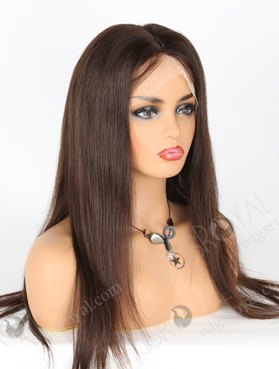Best Quality 18'' European Virgin Natural Color Natural Straight Silk Top Full Lace Wig WR-ST-047-7731