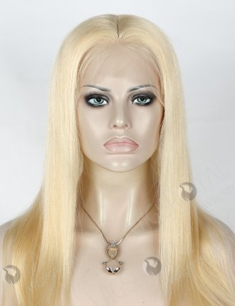 Light Color 613# 18'' European Virgin Straight Silk Top Full Lace Wig WR-ST-049