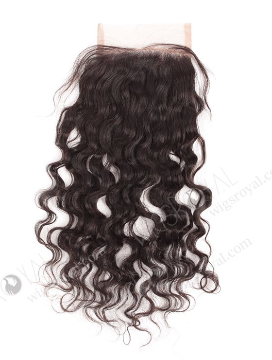 In Stock Indian Remy Hair 12" Natural Curly Natural Color Top Closure STC-273-7532