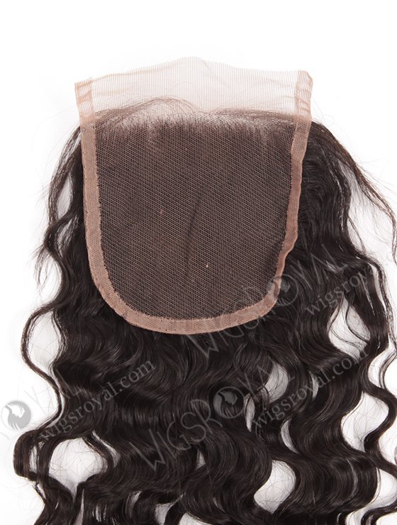 In Stock Indian Remy Hair 12" Natural Curly Natural Color Top Closure STC-273-7536