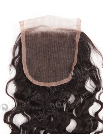 In Stock Indian Remy Hair 12" Natural Curly Natural Color Top Closure STC-273