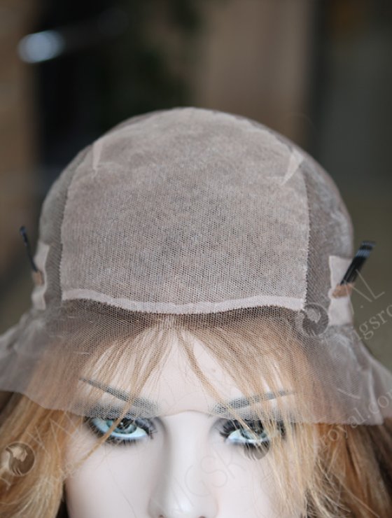 Brown Hair with Blonde Highligths Silk Top Wig WR-ST-042-8505