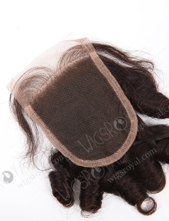 In Stock Brazilian Virgin Hair 12" Big Loose Curl Natural Color Top Closure STC-305