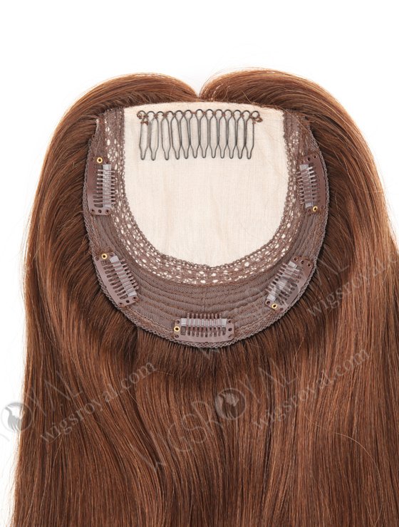 European Virgin Hair 16" One Length Straight 4# Color 5.5"×5.5" Silk Top Wefted Kosher WR-TC-030-9320