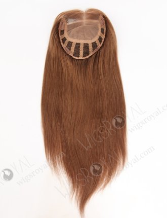 European Virgin Hair 18" Straight 9# Color 7"×8" Silk Top Open Weft Human Hair WR-TC-029