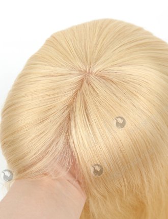 European Virgin Hair 16" Straight 613# Color 7"×8" Silk Top Open Weft Human Hair WR-TC-028