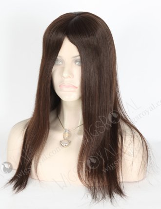 In Stock European Virgin Hair 16" Natural Straight Natural Color Lace Front Silk Top Glueless Wig GLL-08025